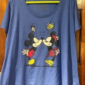 Disney Blue Mickey & Minnie Kids Tee